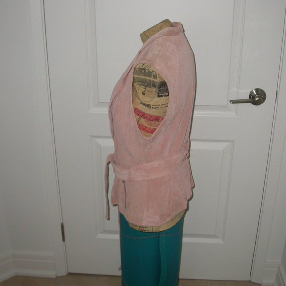 Pink Suede Leather Vest - Picture 7 of 10